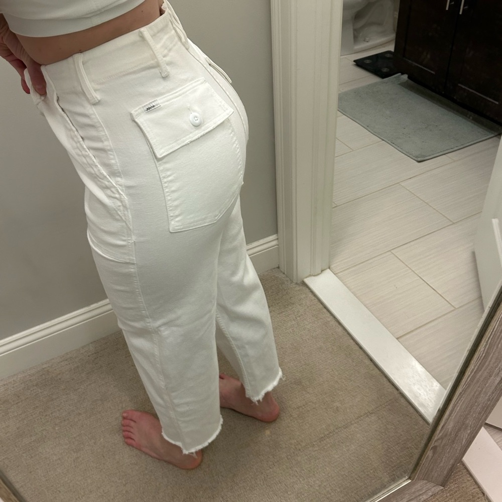 Mother Patch Pocket Private Ankle Fray Jeans